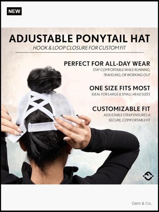 Criss Cross Back Ponytail Baseball Cap with Sayings, Adjustable display picture 3